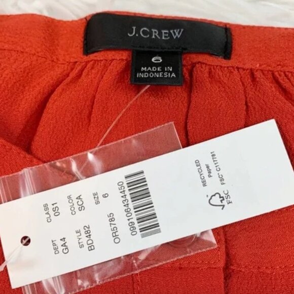 NWT J. Crew New Drapey Puff-Sleeve Jumpsuit Holiday Red Sz 6 **Shipping On US!** - Picture 3 of 11